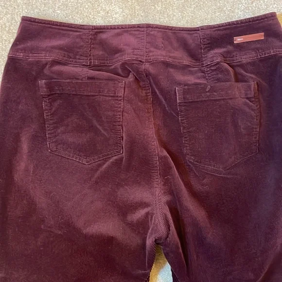 Anthropology, Pilcrow, eggplant, corduroy, flared pants, size 16 wide - Picture 9 of 10
